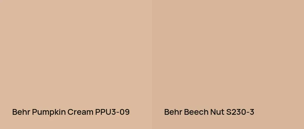 Behr Pumpkin Cream PPU3-09 vs Behr Beech Nut S230-3