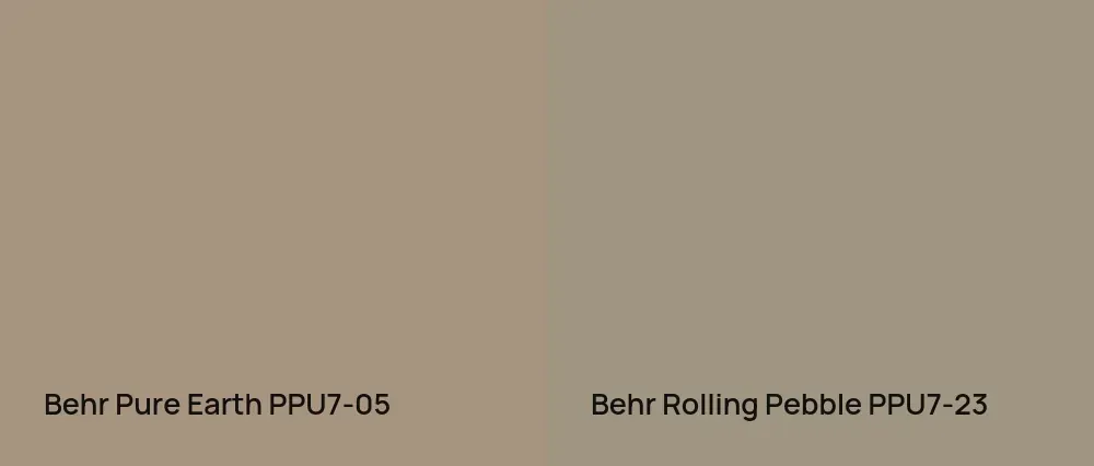 Behr Pure Earth PPU7-05 vs Behr Rolling Pebble PPU7-23