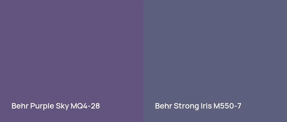Behr Purple Sky MQ4-28 vs Behr Strong Iris M550-7