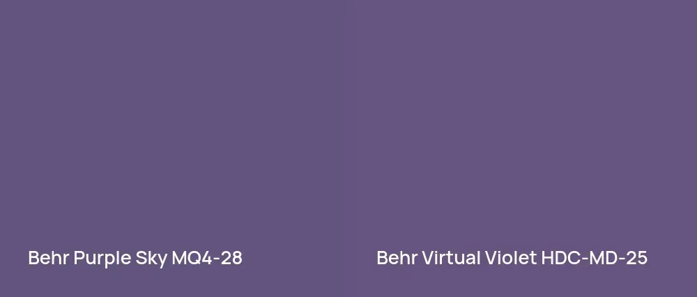 Behr Purple Sky MQ4-28 vs Behr Virtual Violet HDC-MD-25