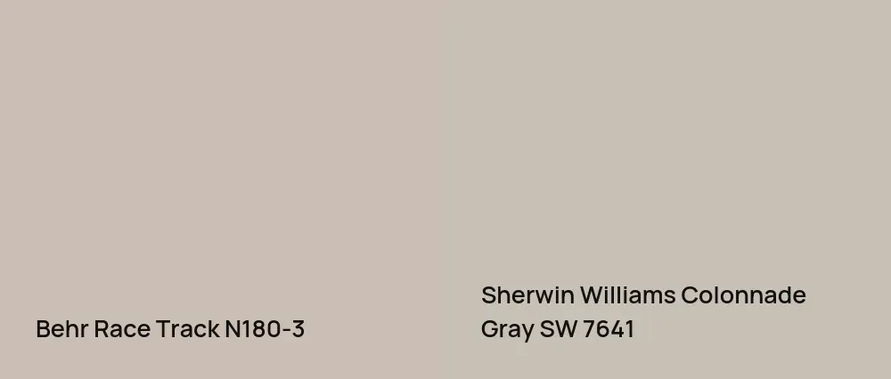 Behr Race Track N180-3 vs Sherwin Williams Colonnade Gray SW 7641