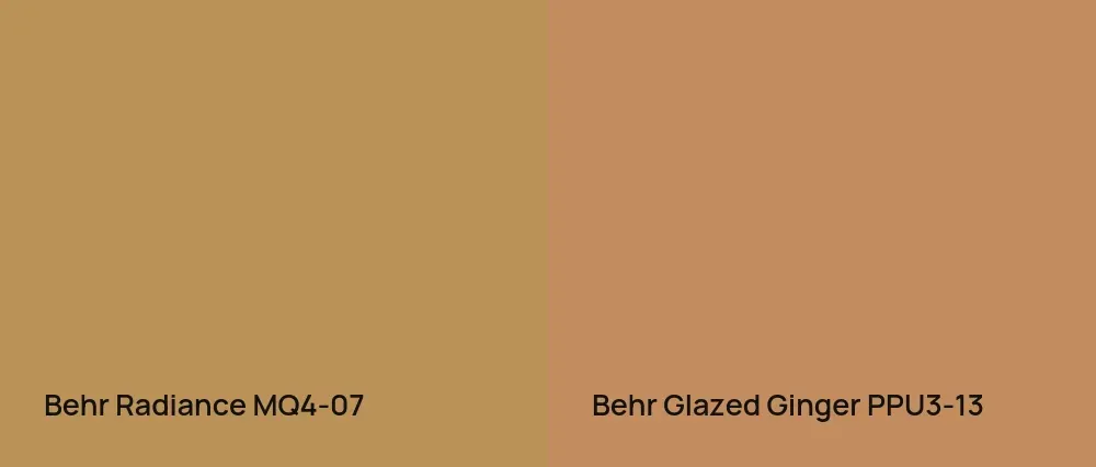Behr Radiance MQ4-07 vs Behr Glazed Ginger PPU3-13