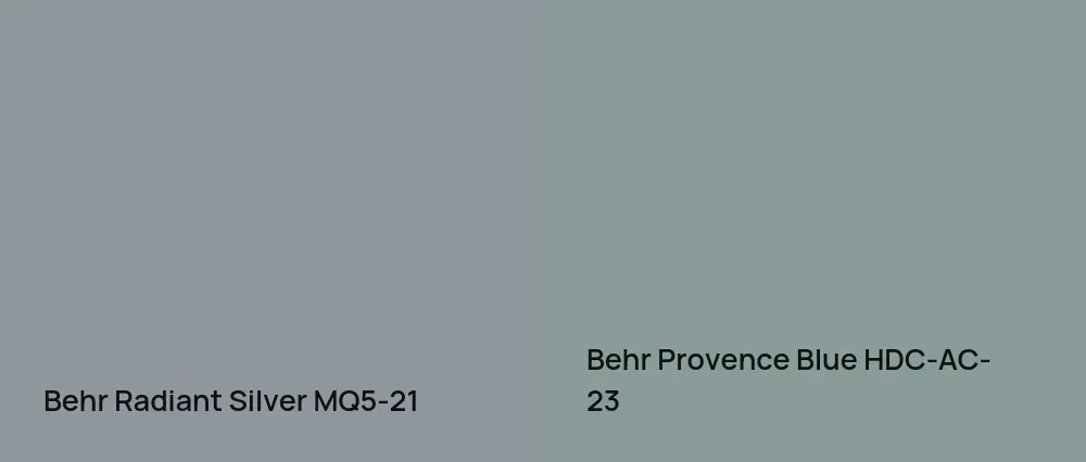 Behr Radiant Silver MQ5-21 vs Behr Provence Blue HDC-AC-23