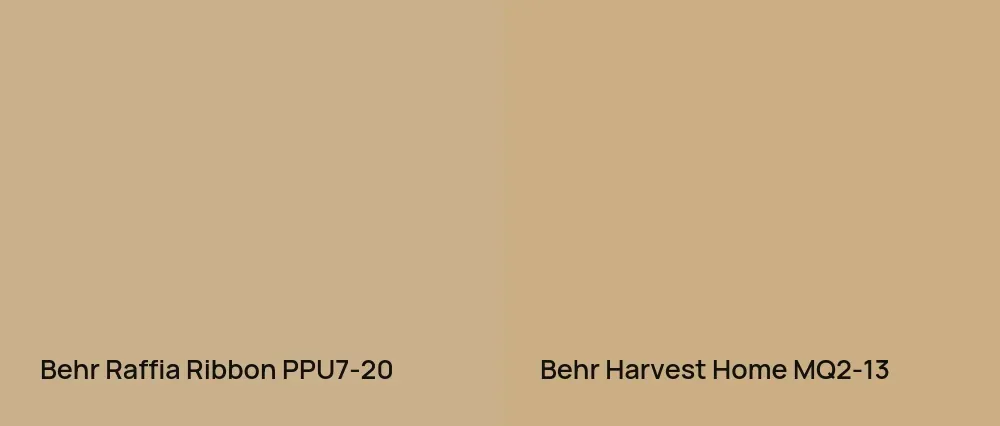 Behr Raffia Ribbon PPU7-20 vs Behr Harvest Home MQ2-13