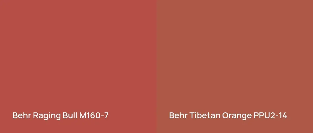 Behr Raging Bull M160-7 vs Behr Tibetan Orange PPU2-14