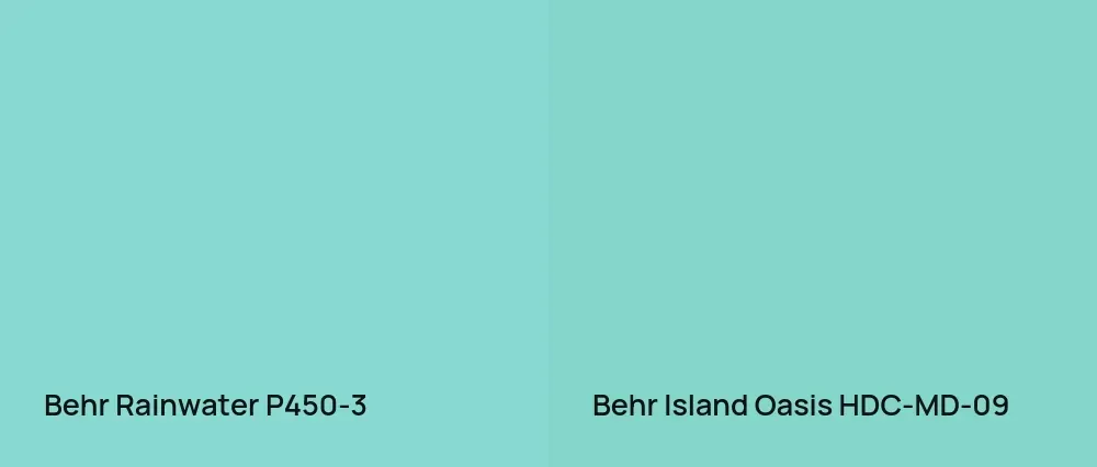Behr Rainwater P450-3 vs Behr Island Oasis HDC-MD-09