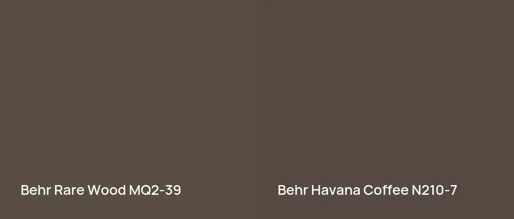 Behr Rare Wood MQ2-39 vs Behr Havana Coffee N210-7