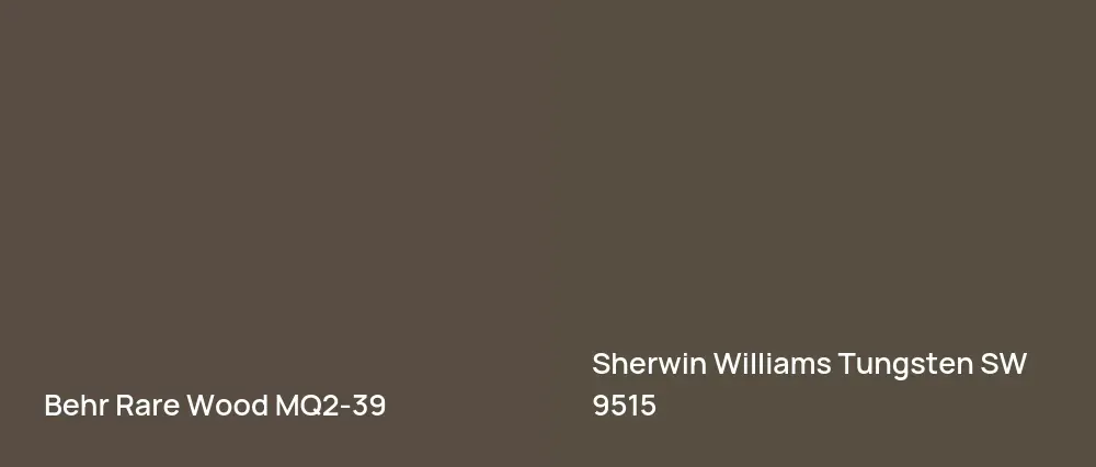 Behr Rare Wood MQ2-39 vs Sherwin Williams Tungsten SW 9515