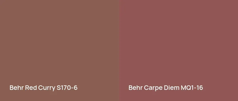 Behr Red Curry S170-6 vs Behr Carpe Diem MQ1-16