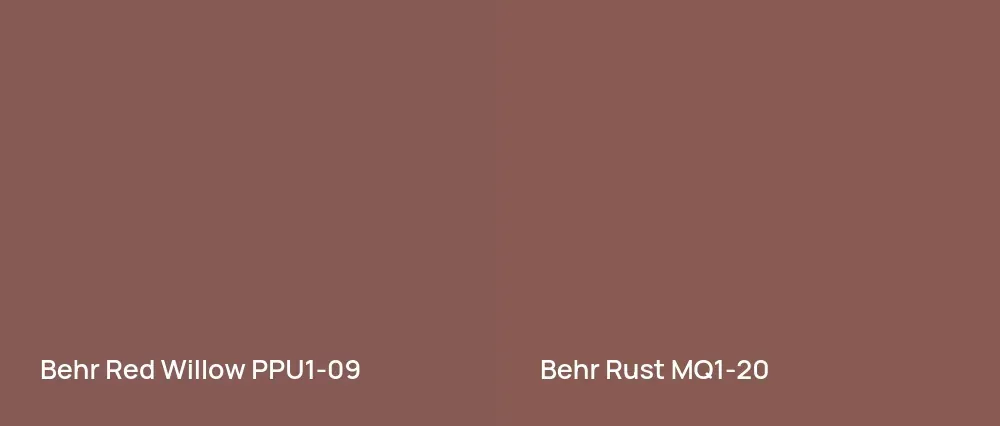 Behr Red Willow PPU1-09 vs Behr Rust MQ1-20