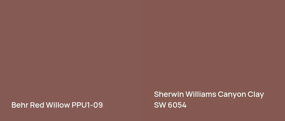 Behr Red Willow PPU1-09 vs Sherwin Williams Canyon Clay SW 6054