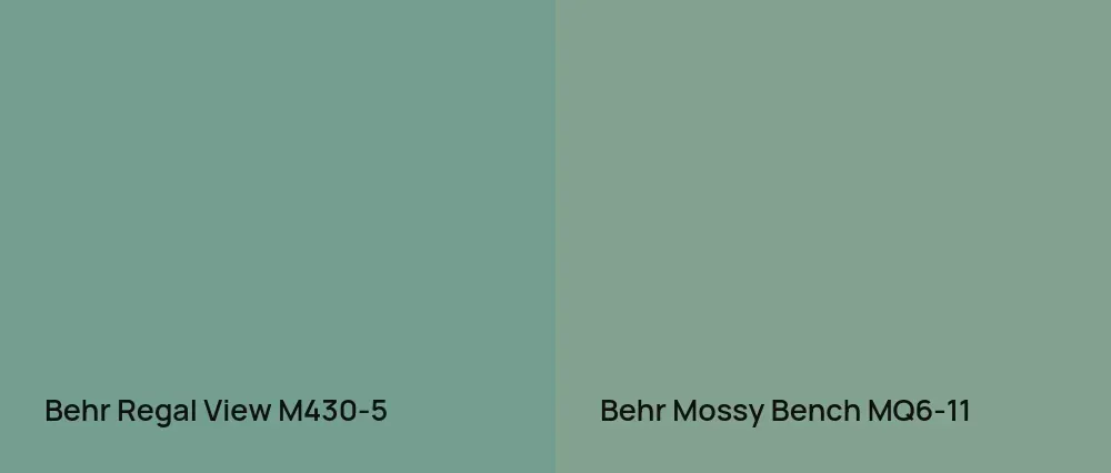 Behr Regal View M430-5 vs Behr Mossy Bench MQ6-11