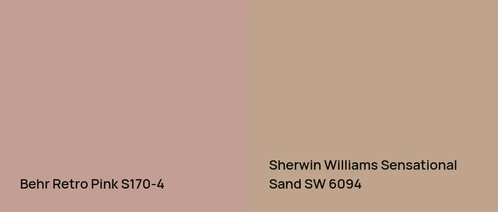 Behr Retro Pink S170-4 vs Sherwin Williams Sensational Sand SW 6094