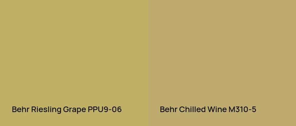 Behr Riesling Grape PPU9-06 vs Behr Chilled Wine M310-5