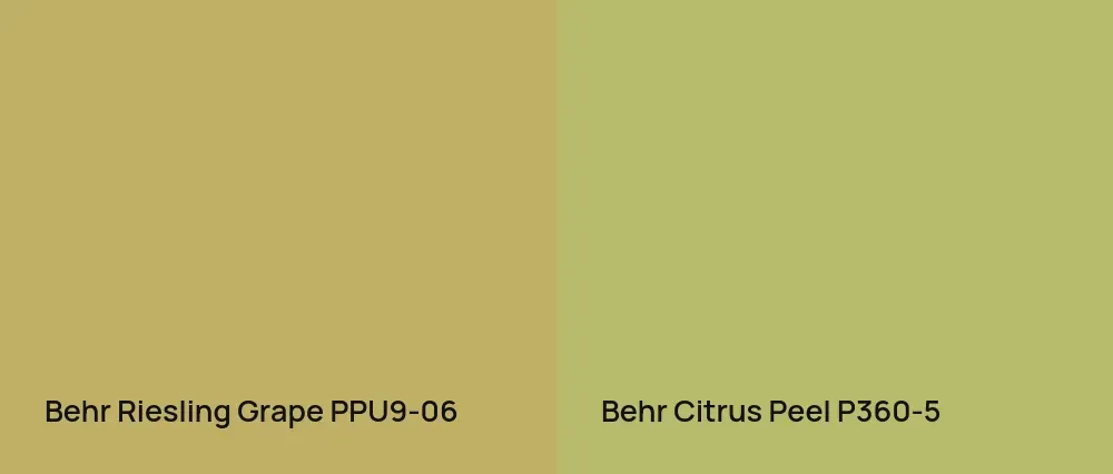 Behr Riesling Grape PPU9-06 vs Behr Citrus Peel P360-5
