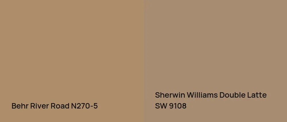 Behr River Road N270-5 vs Sherwin Williams Double Latte SW 9108