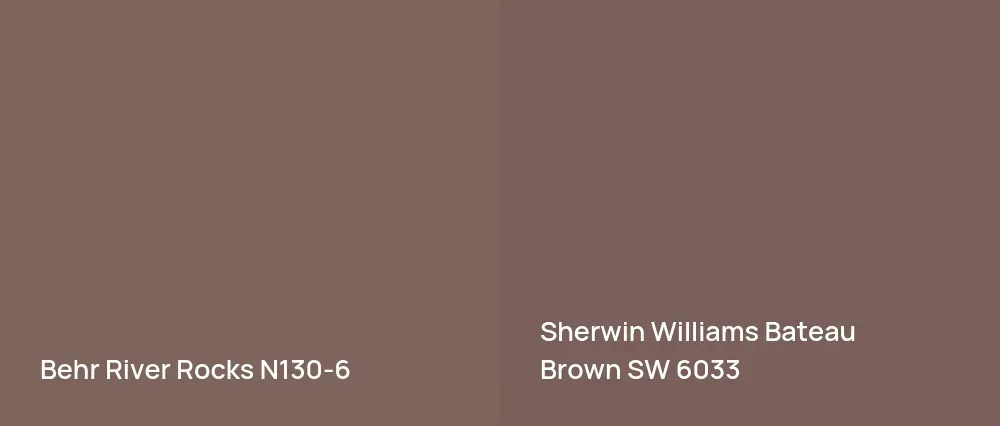 Behr River Rocks N130-6 vs Sherwin Williams Bateau Brown SW 6033