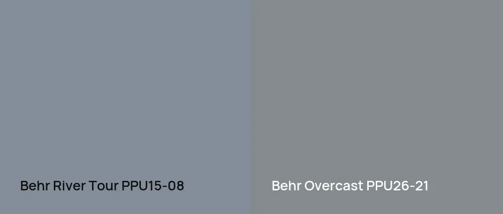 Behr River Tour PPU15-08 vs Behr Overcast PPU26-21