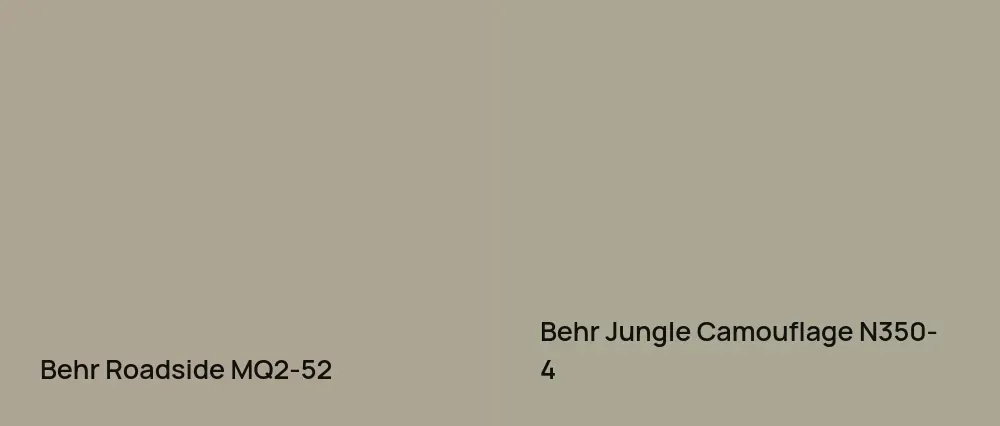 Behr Roadside MQ2-52 vs Behr Jungle Camouflage N350-4