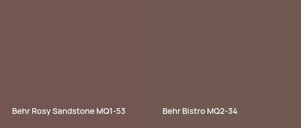 Behr Rosy Sandstone MQ1-53 vs Behr Bistro MQ2-34