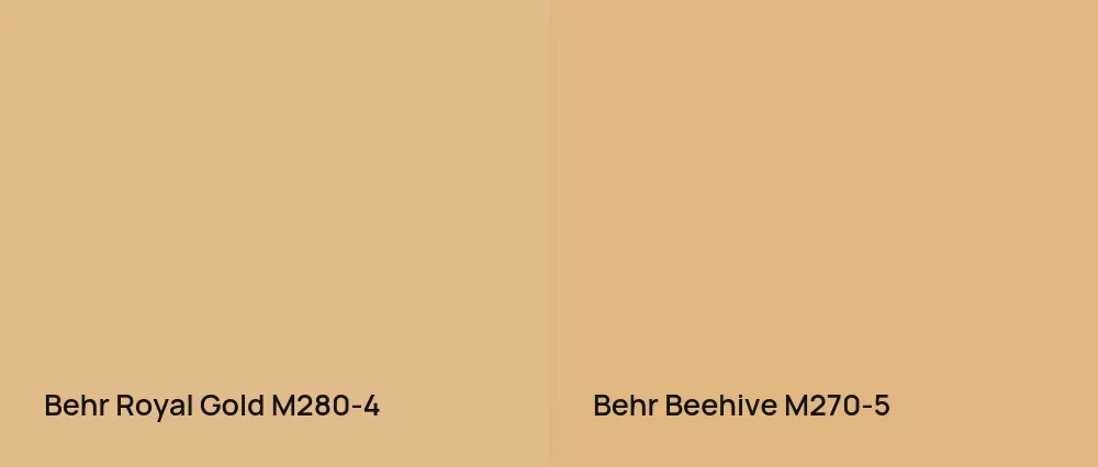 Behr Royal Gold M280-4 vs Behr Beehive M270-5