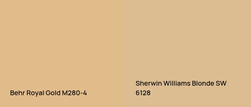 Behr Royal Gold M280-4 vs Sherwin Williams Blonde SW 6128