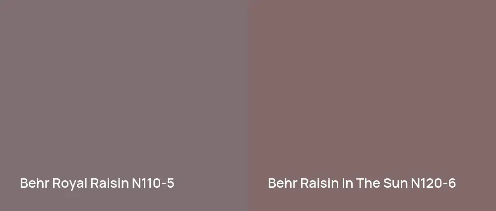 Behr Royal Raisin N110-5 vs Behr Raisin In The Sun N120-6