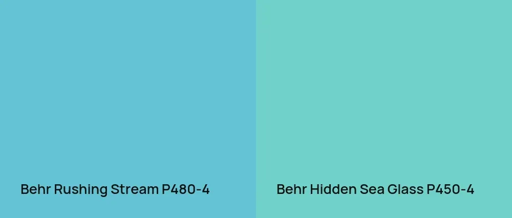 Behr Rushing Stream P480-4 vs Behr Hidden Sea Glass P450-4