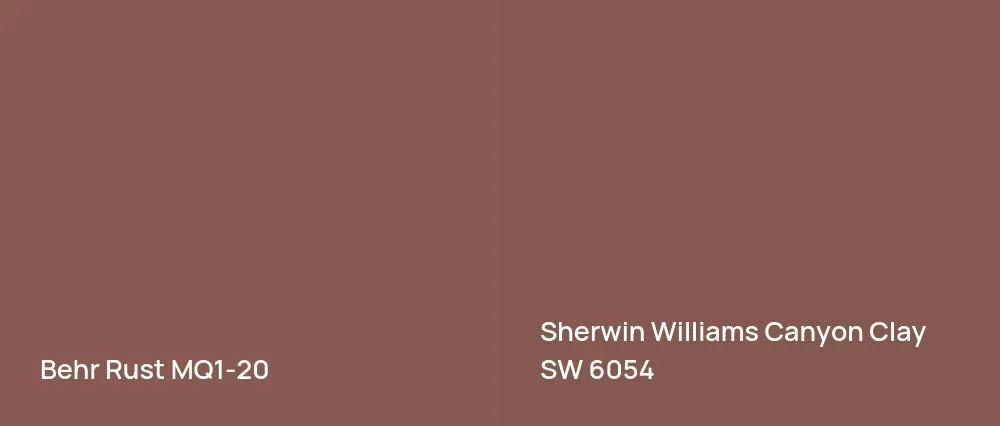 Behr Rust MQ1-20 vs Sherwin Williams Canyon Clay SW 6054