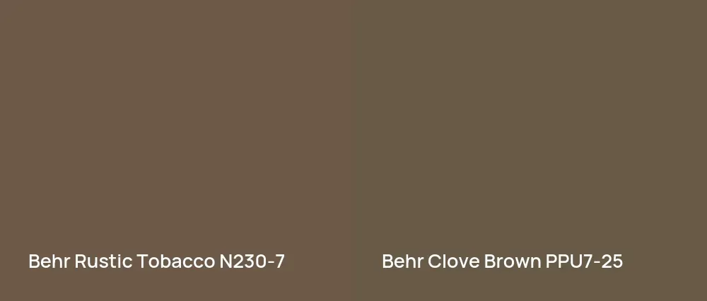 Behr Rustic Tobacco N230-7 vs Behr Clove Brown PPU7-25