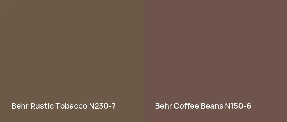 Behr Rustic Tobacco N230-7 vs Behr Coffee Beans N150-6