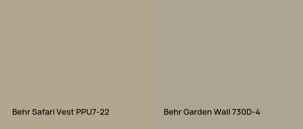 Behr Safari Vest PPU7-22 vs Behr Garden Wall 730D-4