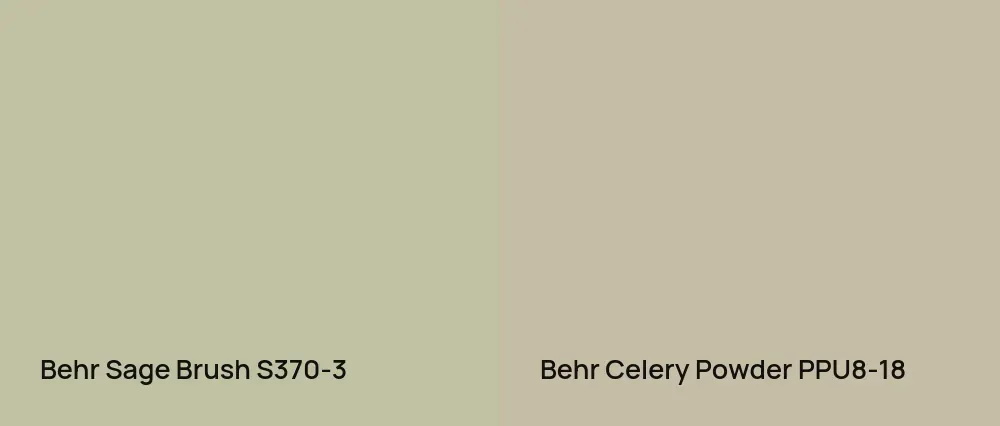 Behr Sage Brush S370-3 vs Behr Celery Powder PPU8-18