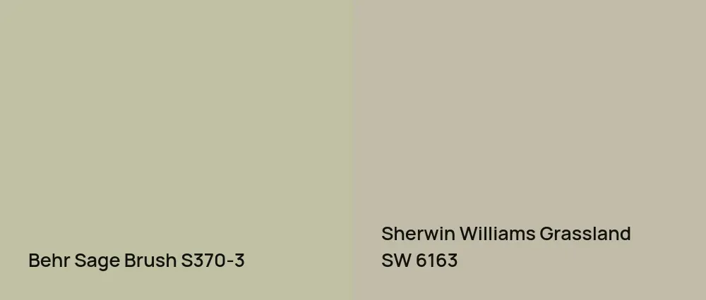 Behr Sage Brush S370-3 vs Sherwin Williams Grassland SW 6163