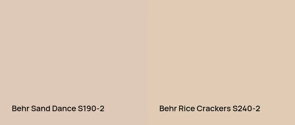 Behr Sand Dance S190-2 vs Behr Rice Crackers S240-2