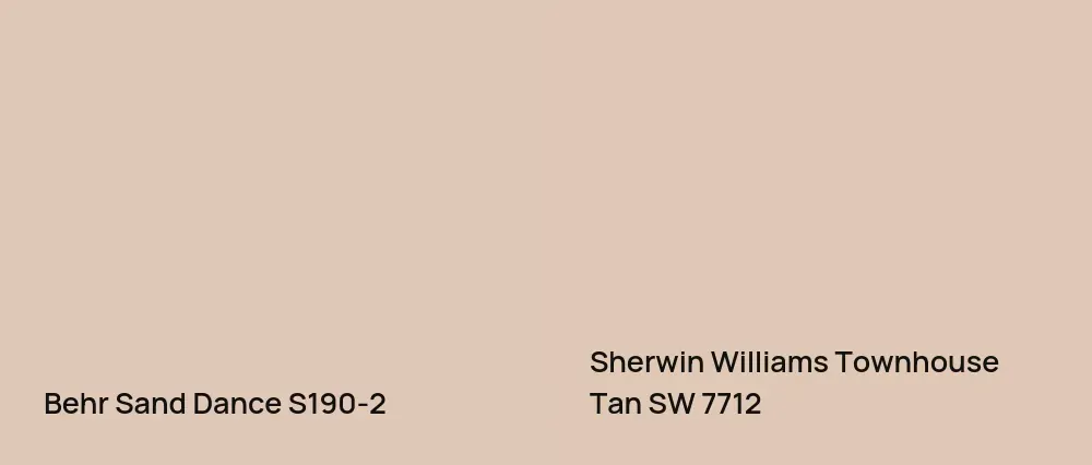 Behr Sand Dance S190-2 vs Sherwin Williams Townhouse Tan SW 7712