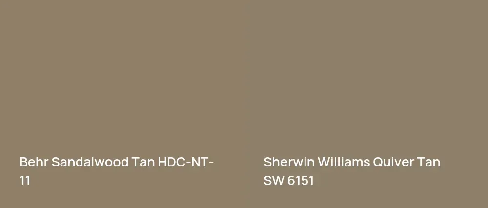 Behr Sandalwood Tan HDC-NT-11 vs Sherwin Williams Quiver Tan SW 6151