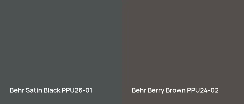 Behr Satin Black PPU26-01 vs Behr Berry Brown PPU24-02