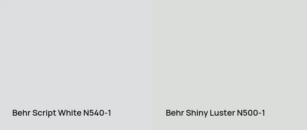 Behr Script White N540-1 vs Behr Shiny Luster N500-1