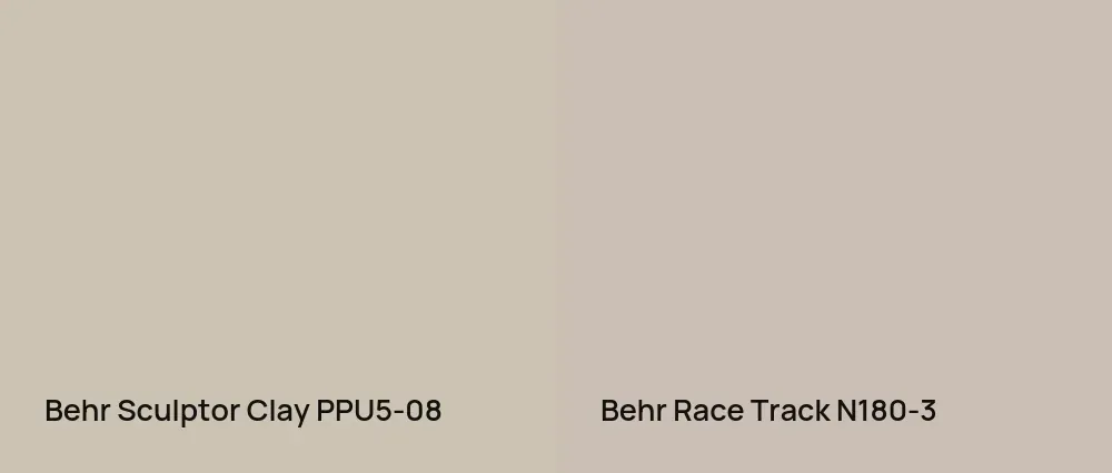 Behr Sculptor Clay PPU5-08 vs Behr Race Track N180-3