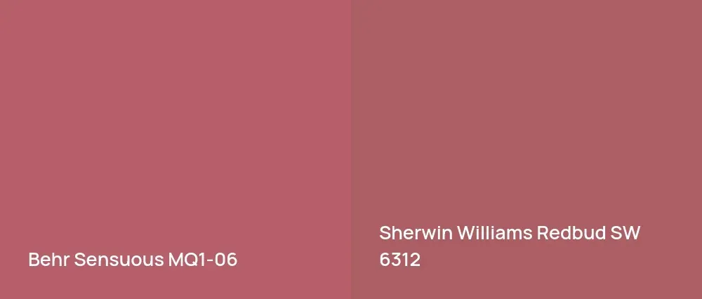 Behr Sensuous MQ1-06 vs Sherwin Williams Redbud SW 6312