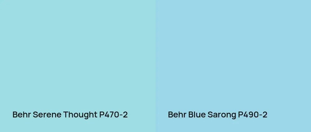 Behr Serene Thought P470-2 vs Behr Blue Sarong P490-2