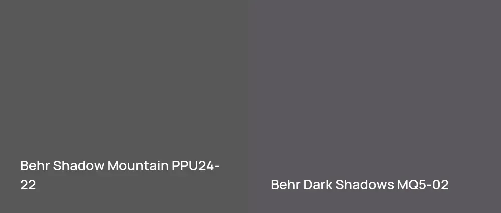 Behr Shadow Mountain PPU24-22 vs Behr Dark Shadows MQ5-02