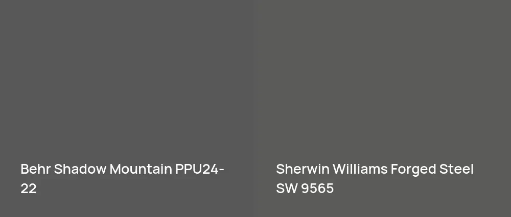 Behr Shadow Mountain PPU24-22 vs Sherwin Williams Forged Steel SW 9565
