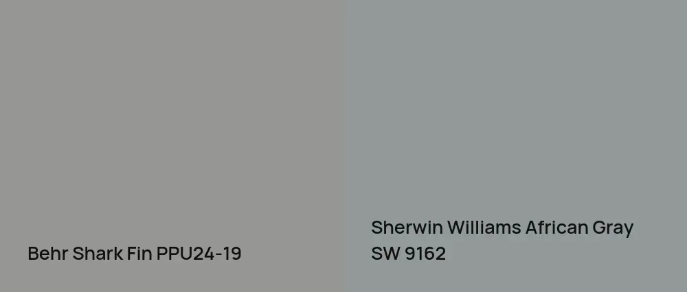 Behr Shark Fin PPU24-19 vs Sherwin Williams African Gray SW 9162