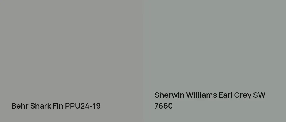 Behr Shark Fin PPU24-19 vs Sherwin Williams Earl Grey SW 7660