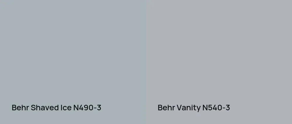 Behr Shaved Ice N490-3 vs Behr Vanity N540-3