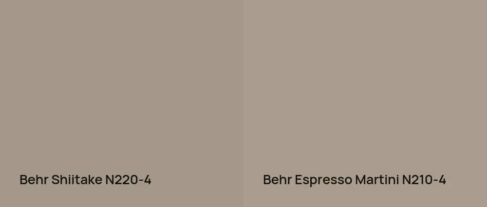 Behr Shiitake N220-4 vs Behr Espresso Martini N210-4