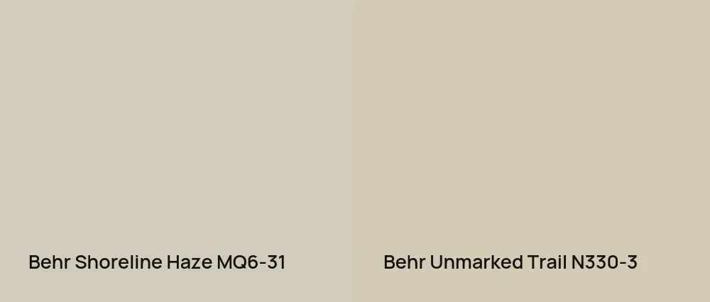 Behr Shoreline Haze MQ6-31 vs Behr Unmarked Trail N330-3