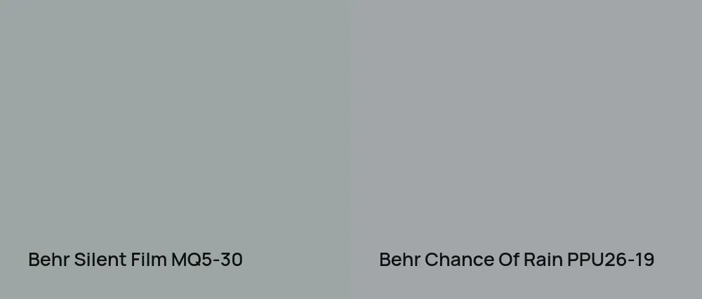 Behr Silent Film MQ5-30 vs Behr Chance Of Rain PPU26-19